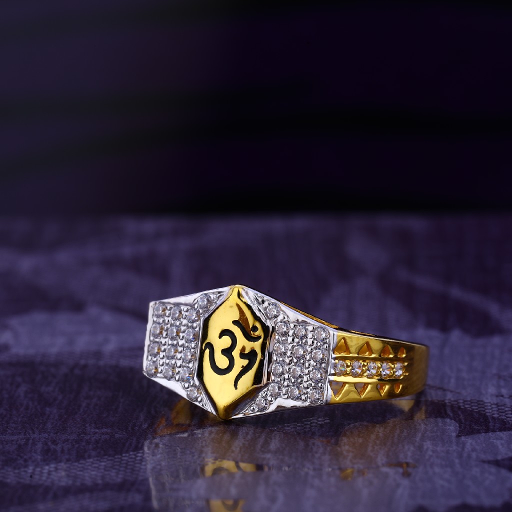 916 CZ Gold Delicate Gentlemen's God Ring MGR158