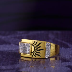 916 CZ Gold Hallmark Gentlemen's God Ring MGR163