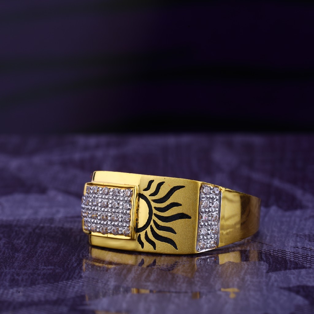 916 CZ Gold Hallmark Gentlemen's God Ring MGR163