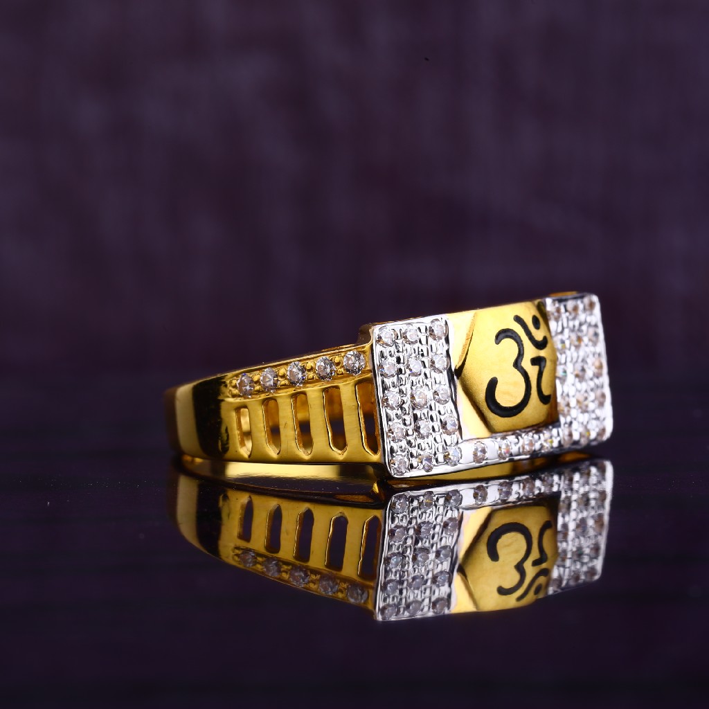 916 Gold Plain Classic Men's Gold Ring MGR135 - Image 3