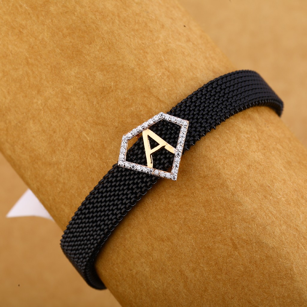 750 Rose Gold Cz Gorgeous Hallmark Leather Bracelet MLB263