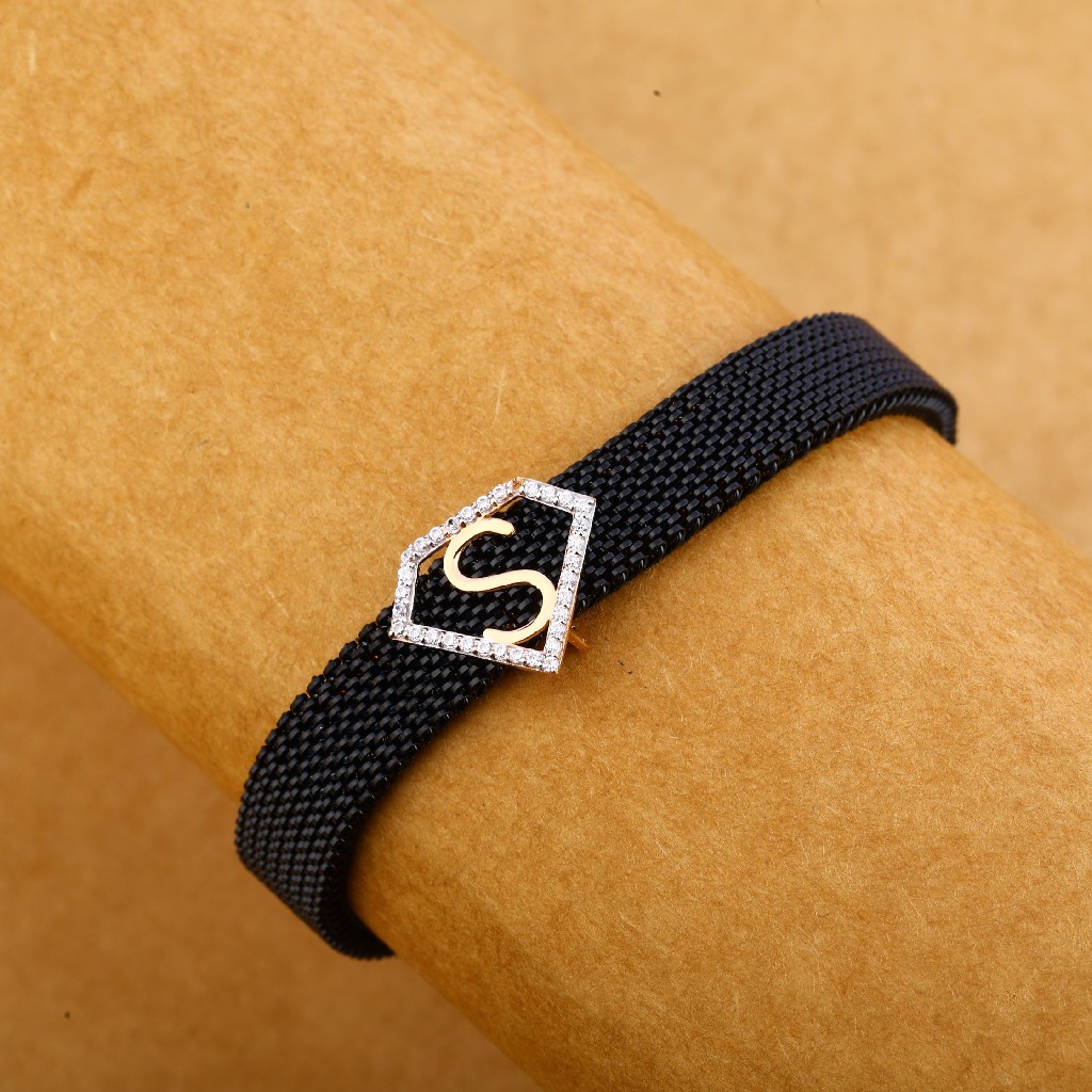 750 Rose Gold Cz Classic Hallmark Leather Bracelet MLB268