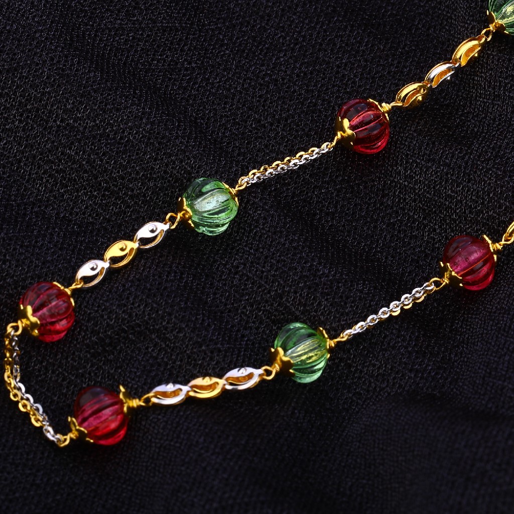 22KT Gold Ladies Delicate Antique Chain Mala AC185 - Image 2