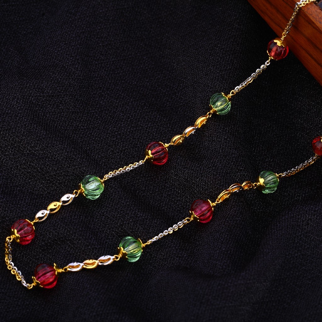 22KT Gold Ladies Delicate Antique Chain Mala AC185