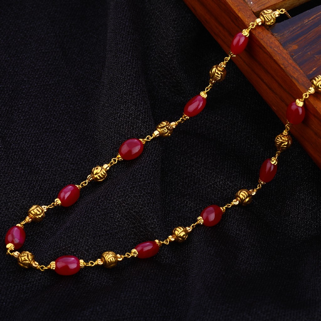 22KT Gold Ladies Designer Antique Chain Mala AC188