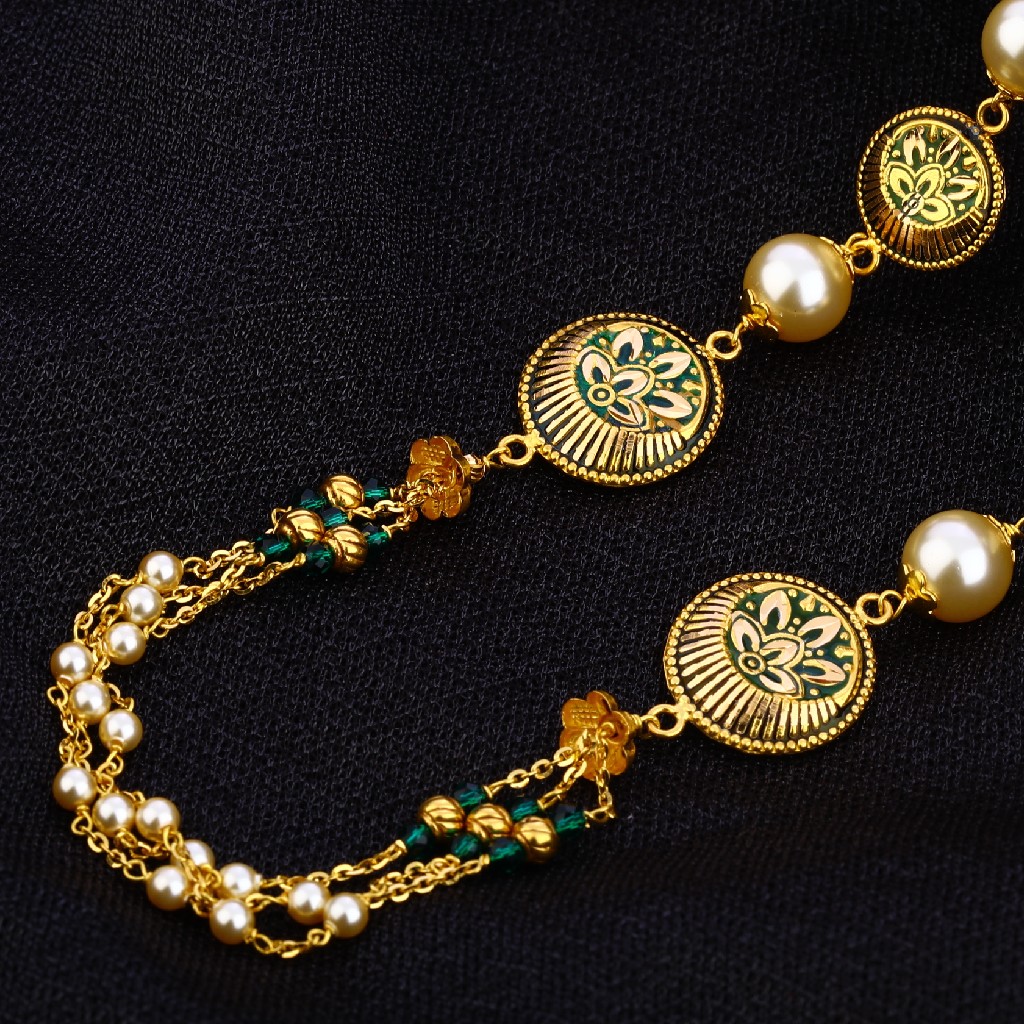 22KT Gold Ladies Classic Antique Chain Mala AC187 - Image 2