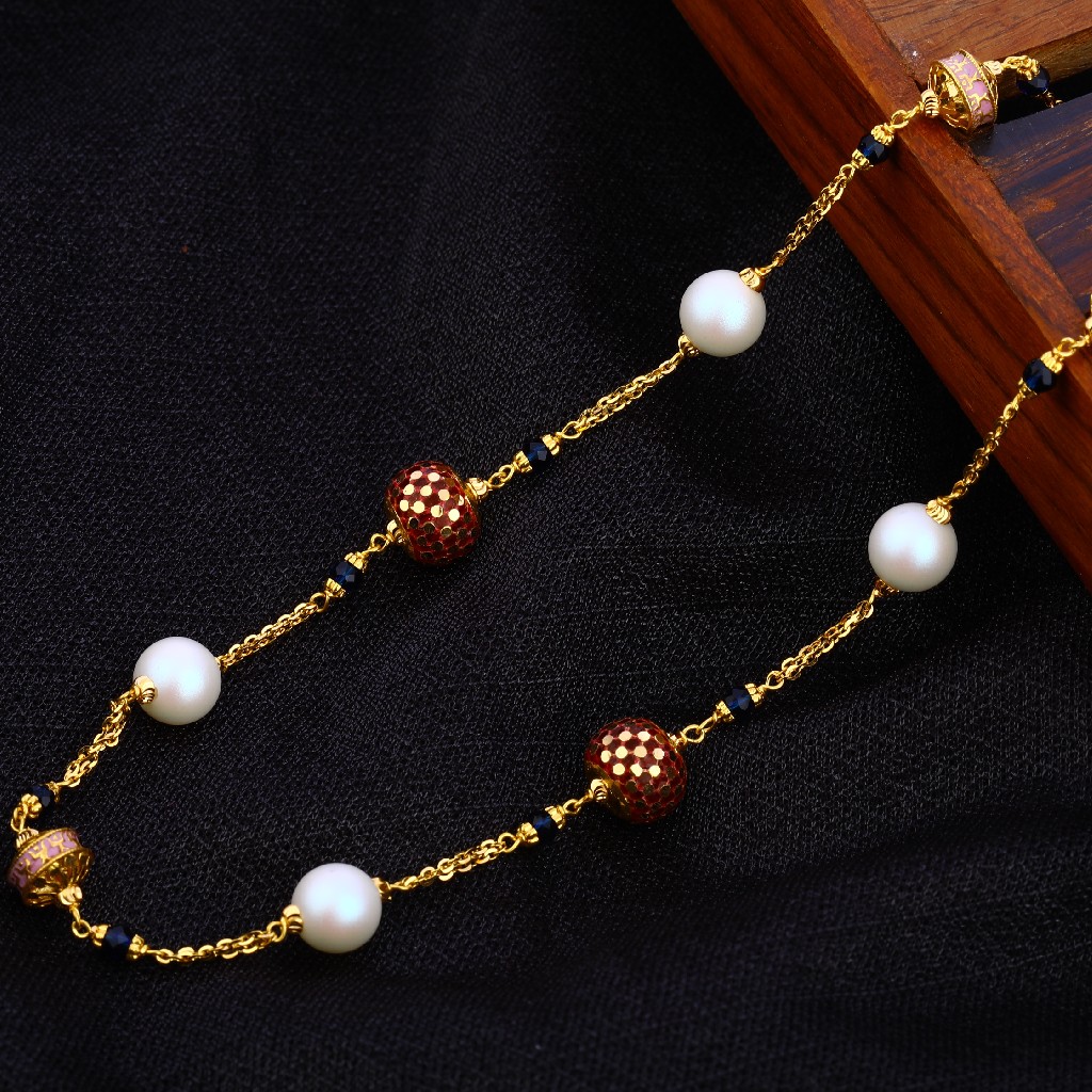 22KT Gold Ladies Antique Chain Mala AC190