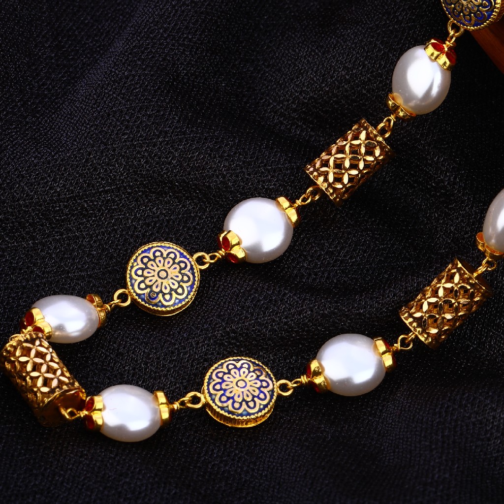 916 Gold Hallmark Gorgeous Antique Chain Mala AC192 - Image 2