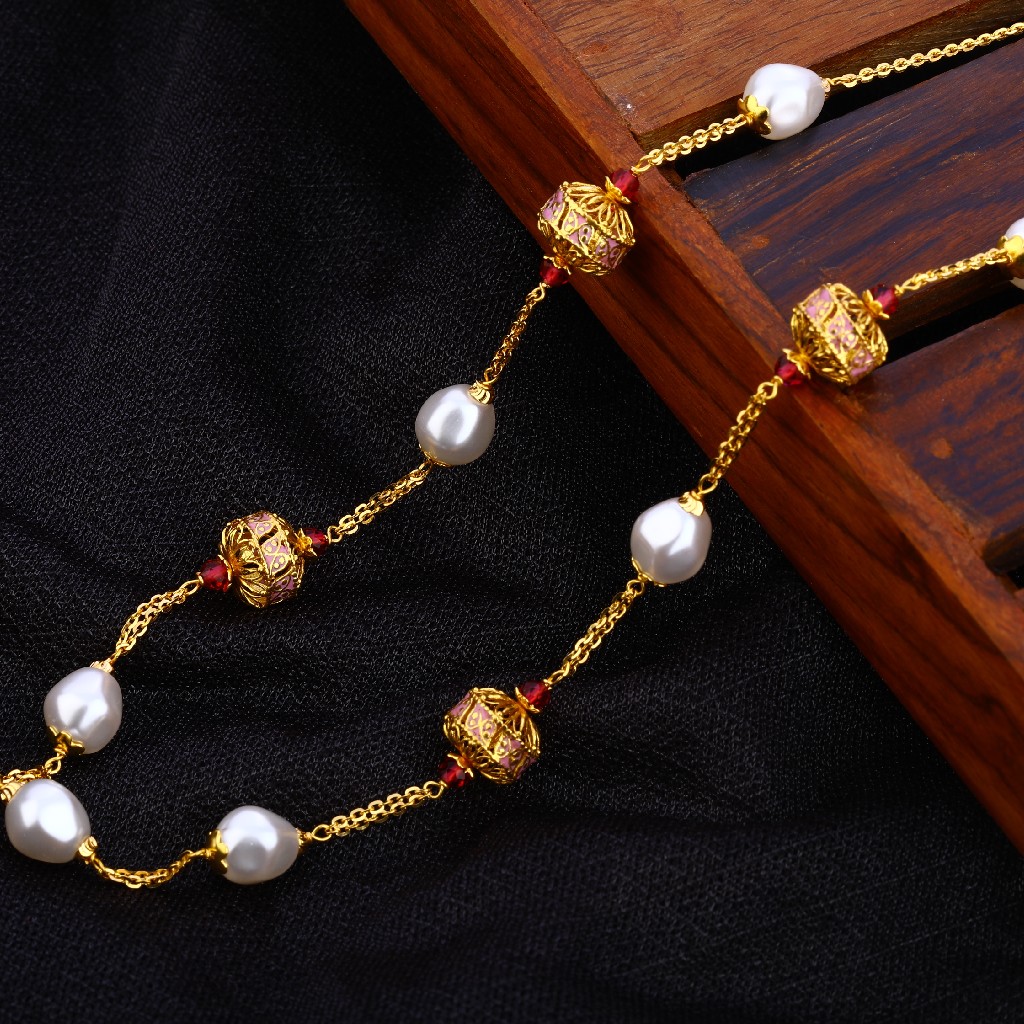 916 Gold Hallmark Delicate Antique Chain Mala AC194