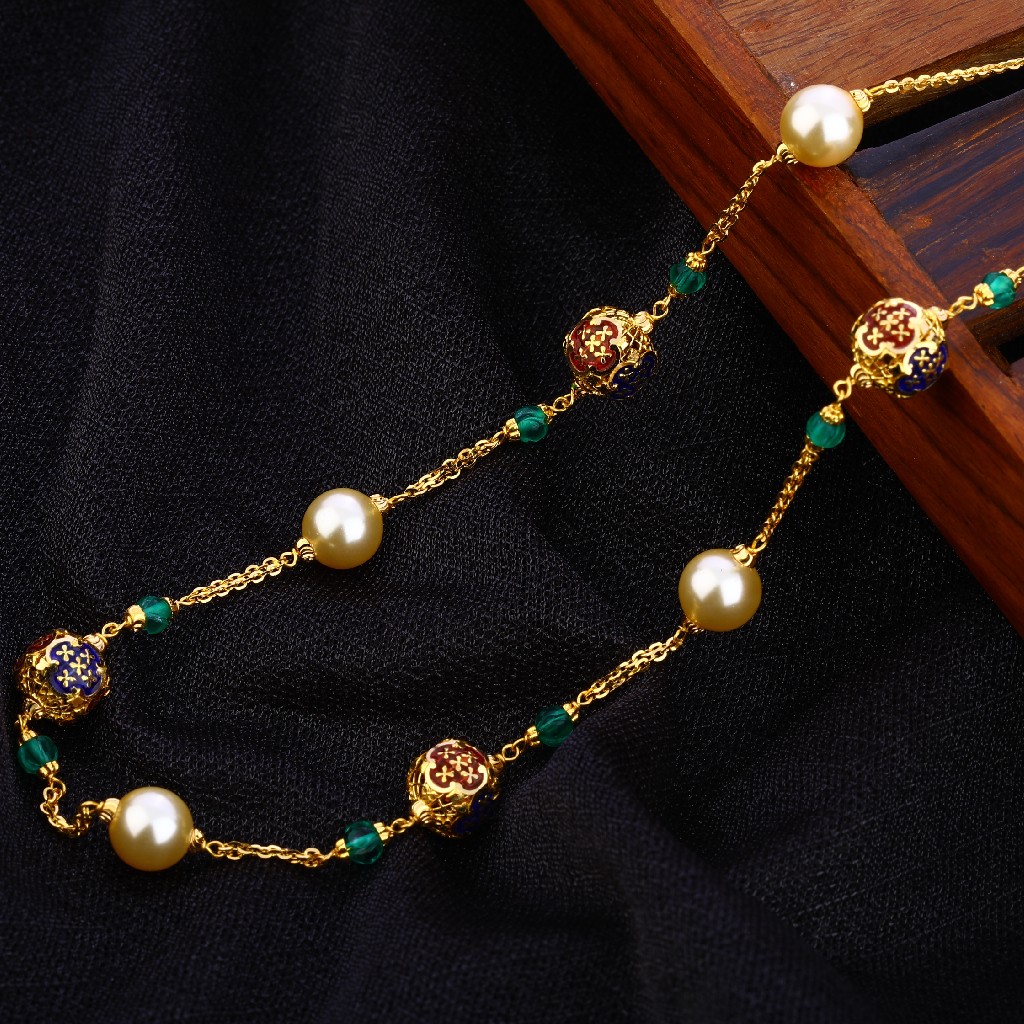 916 Gold Hallmark Antique Chain Mala AC198