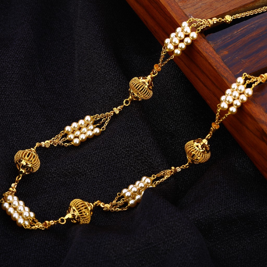 916 Gold Antique Fancy Women's Chain Mala AC199