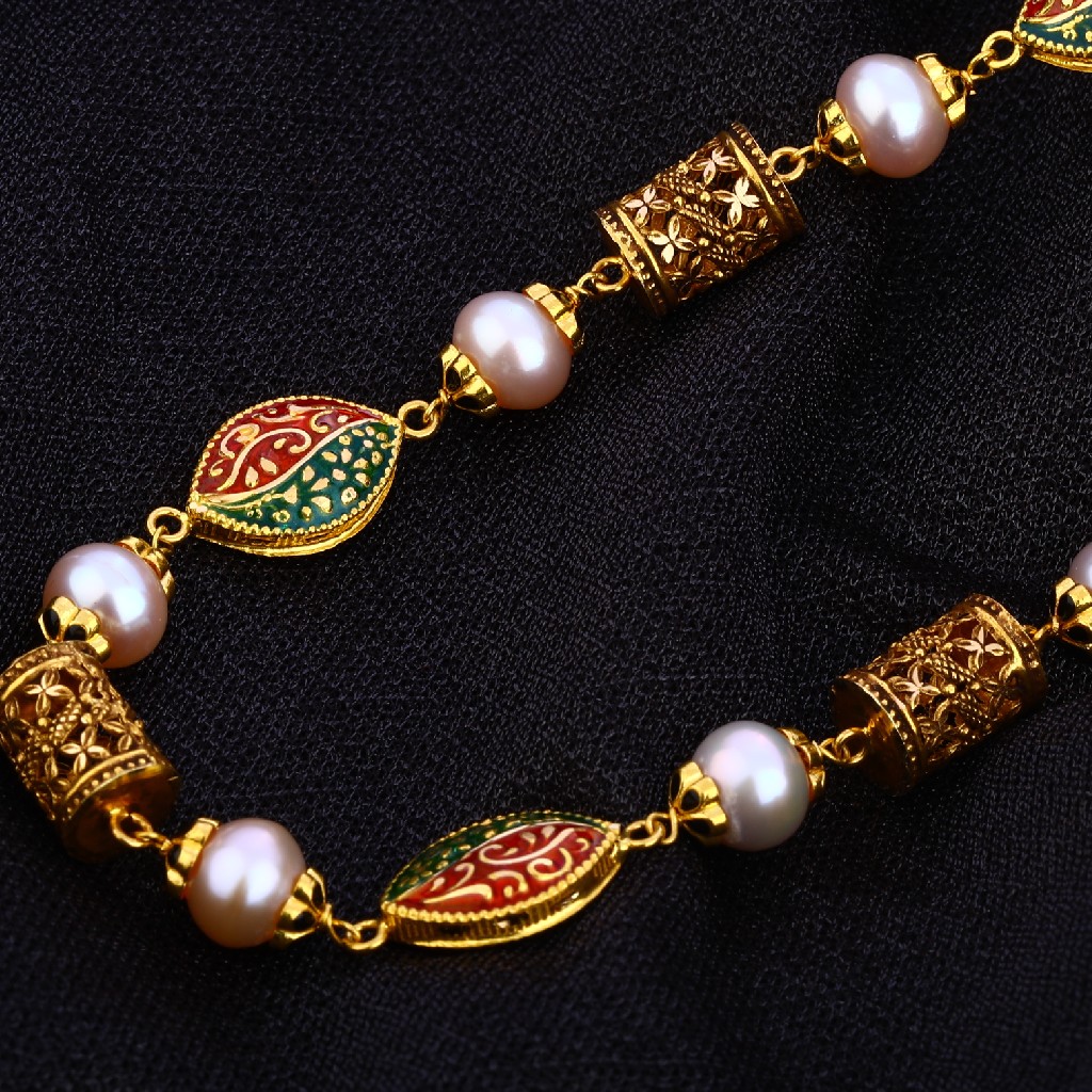 916 Gold Antique Exclusive Women's Chain Mala AC202 - Image 2