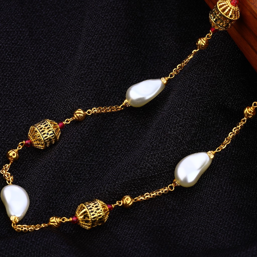916 Gold Antique Women's Chain Mala AC206 - Image 2