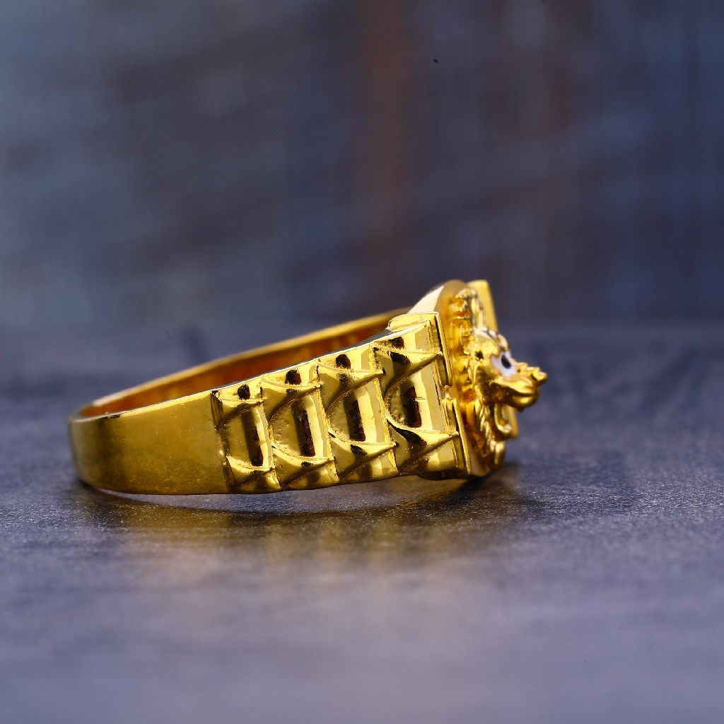 916 Gold Cz Hallmark Designer Gent's Ring MR658 - Image 3