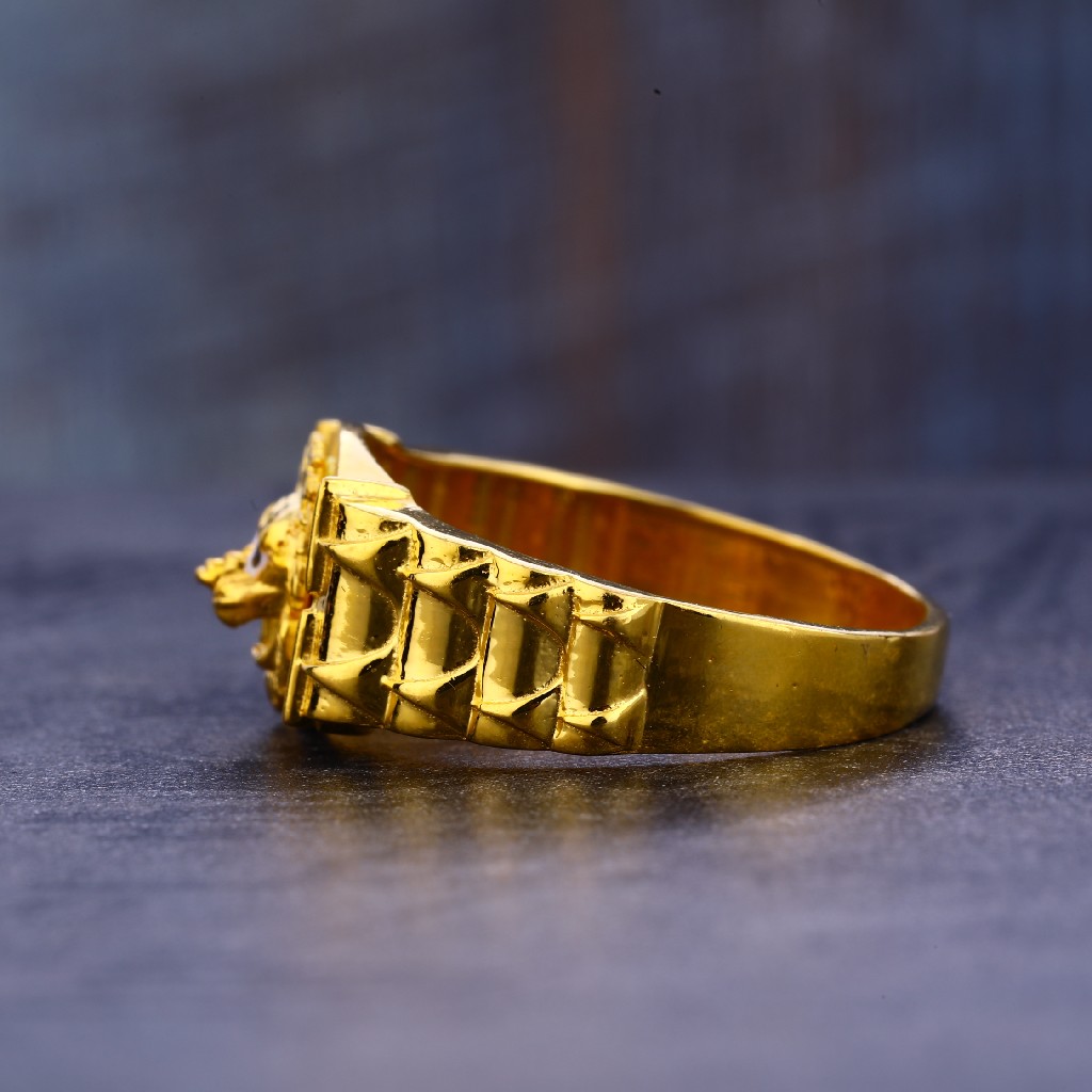 916 Gold Cz Hallmark Designer Gent's Ring MR658 - Image 2