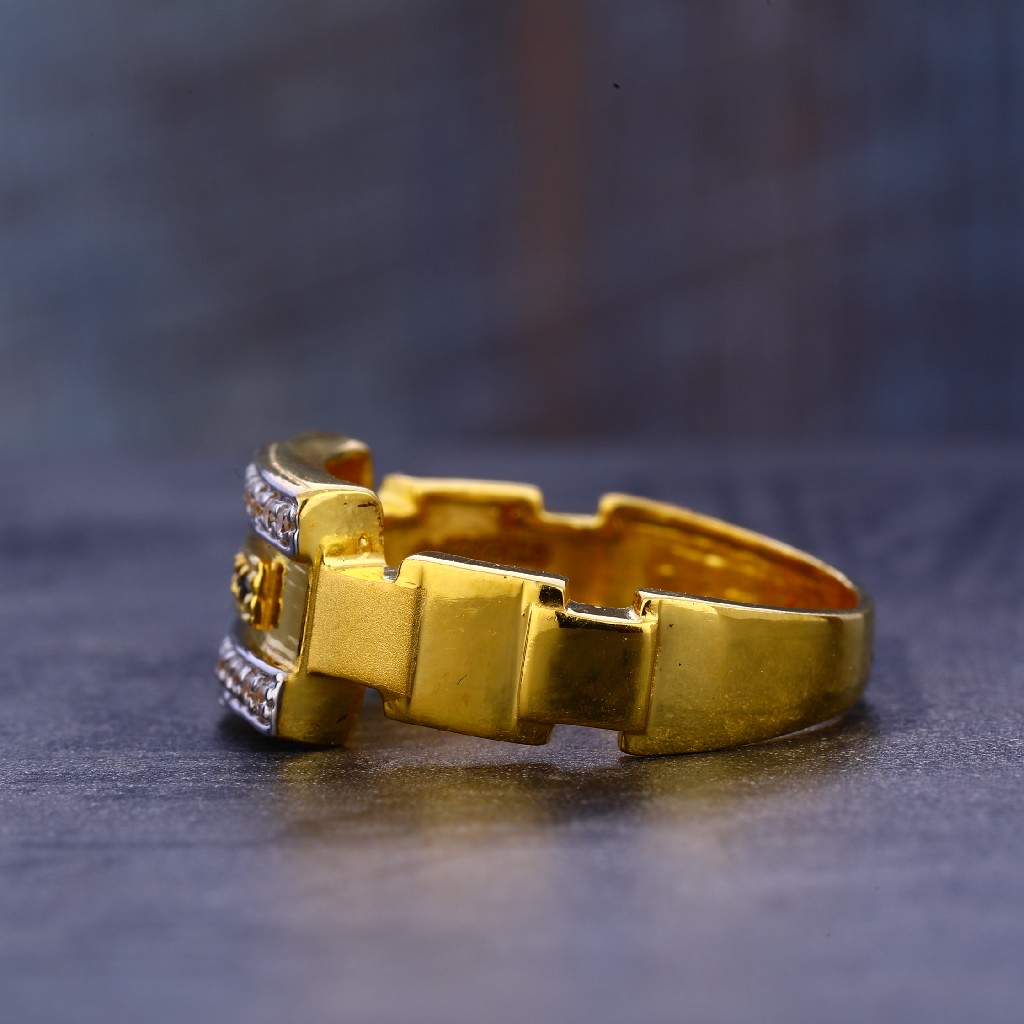 916 Gold Cz Hallmark Classic Gent's Ring MR657 - Image 2