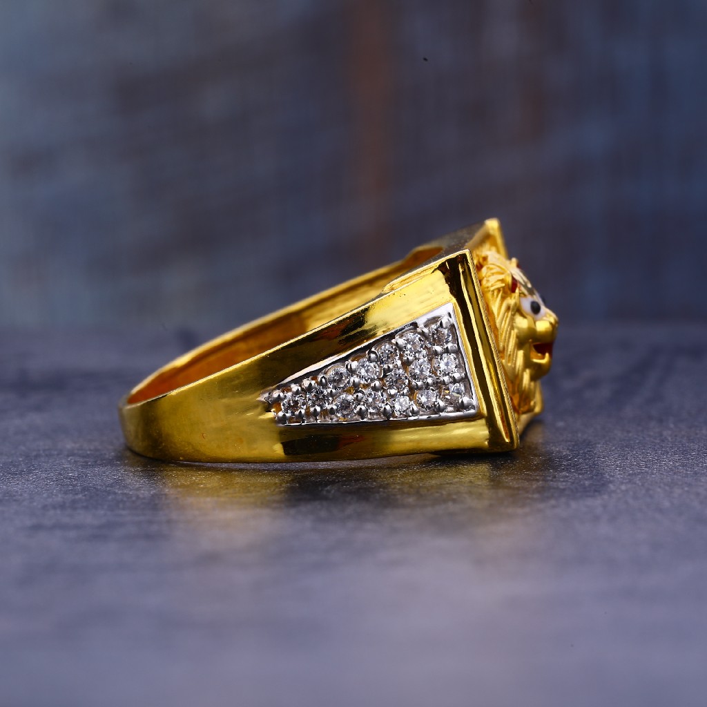 916 Gold Cz Stylish Men's Ring MR659 - Image 3