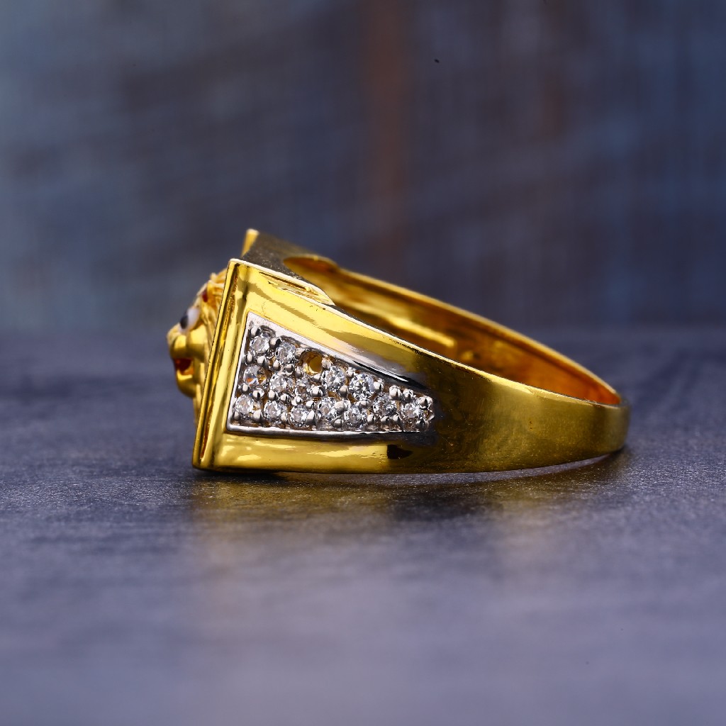 916 Gold Cz Stylish Men's Ring MR659 - Image 2