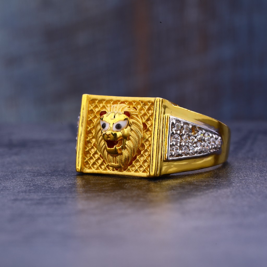916 Gold Cz Stylish Men's  Ring MR659