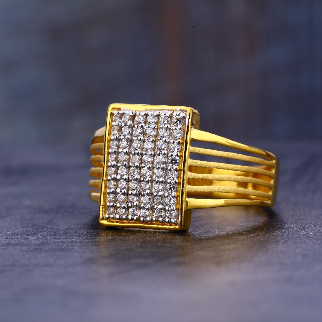 916 Gold Cz Exclusive Men's  Ring MR664