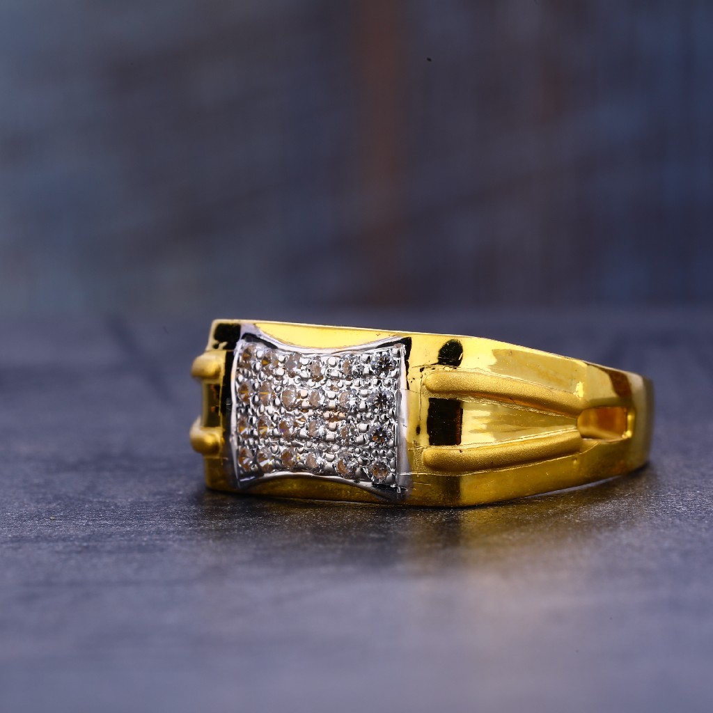 22CT Cz Gold Hallmark Stylish men's Ring MR668