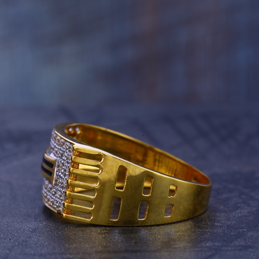 22CT Cz Gold Hallmark Exclusive men's Ring MR699 - Image 2