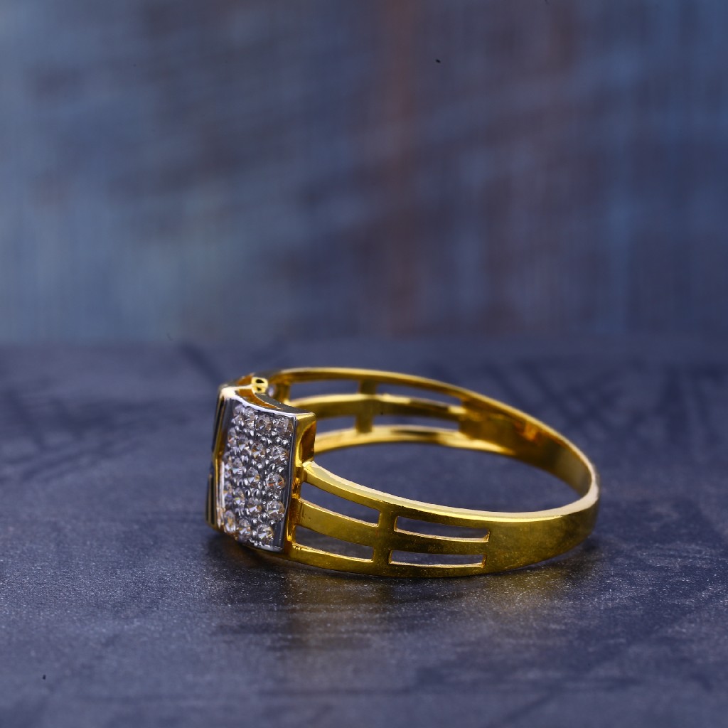 22CT Cz Gold Hallmark Classic men's Ring MR701 - Image 2