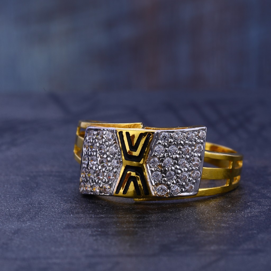 22CT Cz Gold Hallmark Classic men's Ring MR701