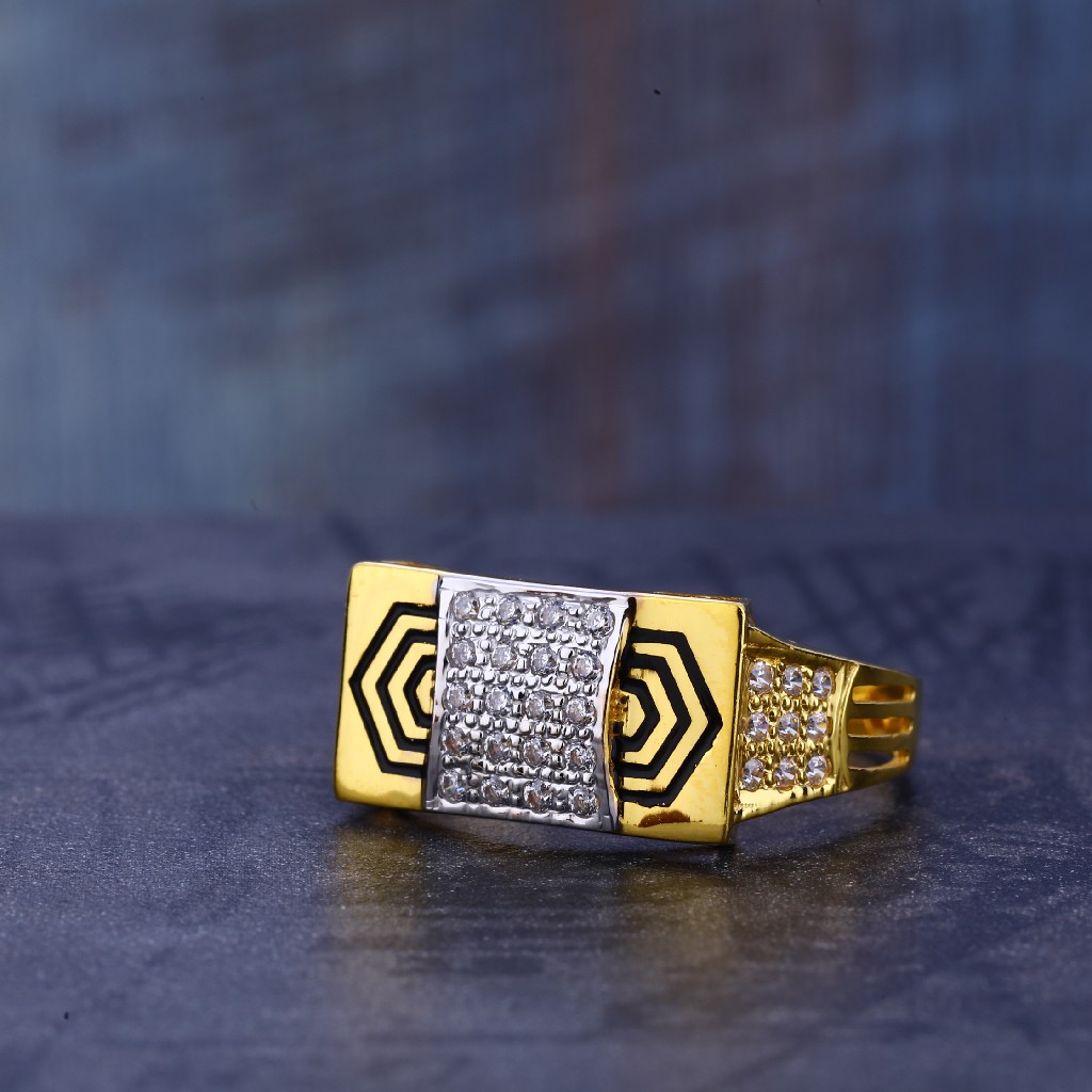 22CT Cz Gold Hallmark men's Ring MR705