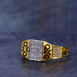 22CT Cz Gold Fancy Gentlemen's Ring MR703
