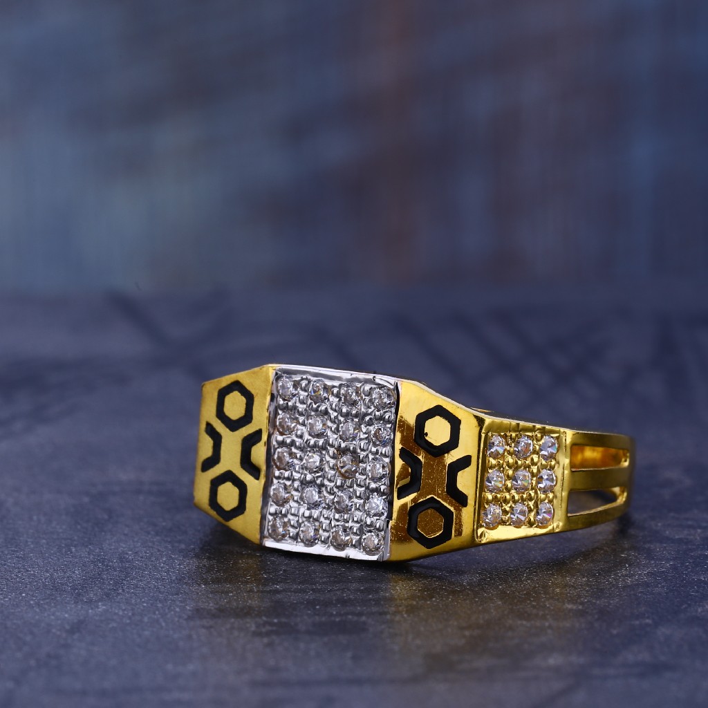 22CT Cz Gold Fancy Gentlemen's Ring MR703