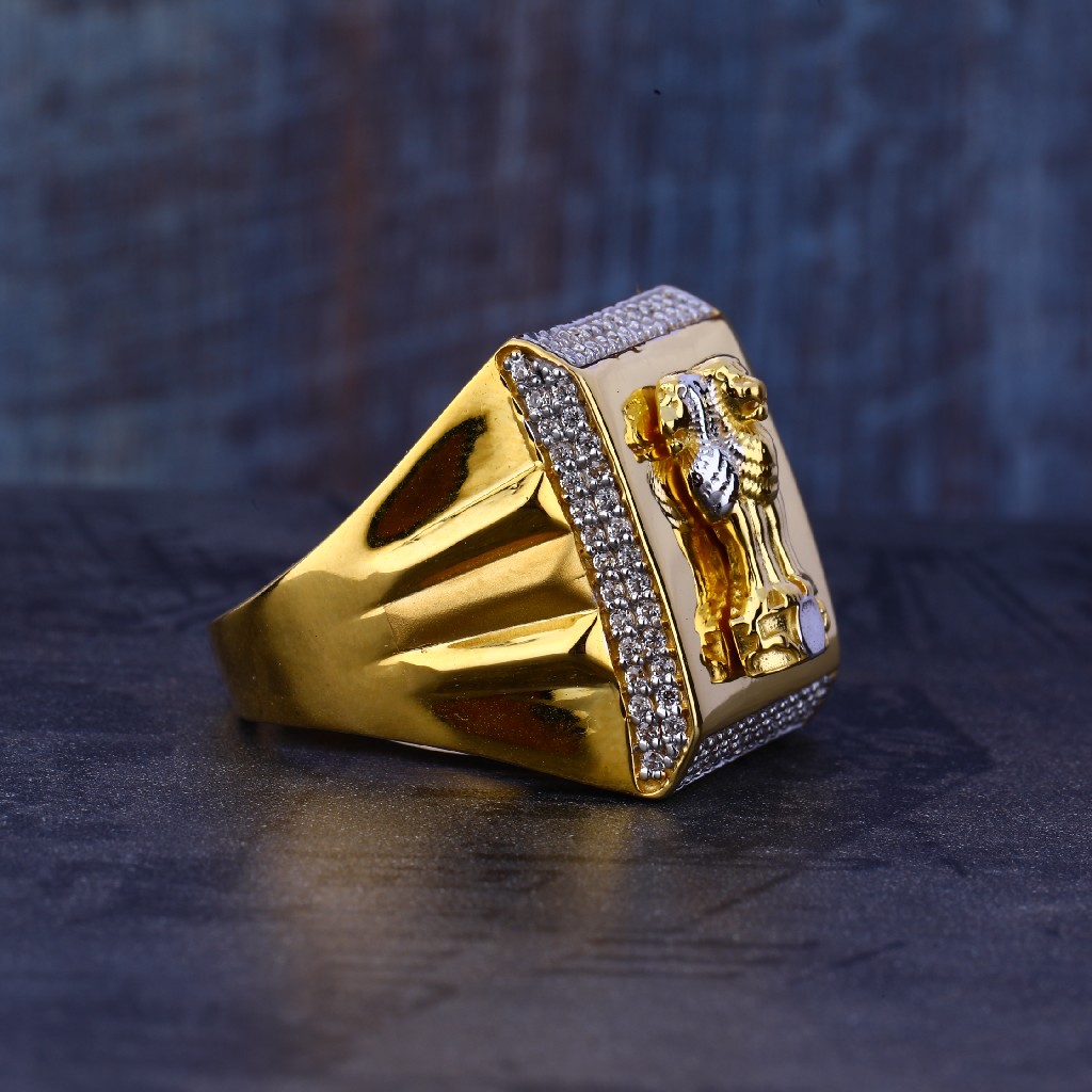 22CT Cz Gold Classic Gentlemen's Ring MR653 - Image 2