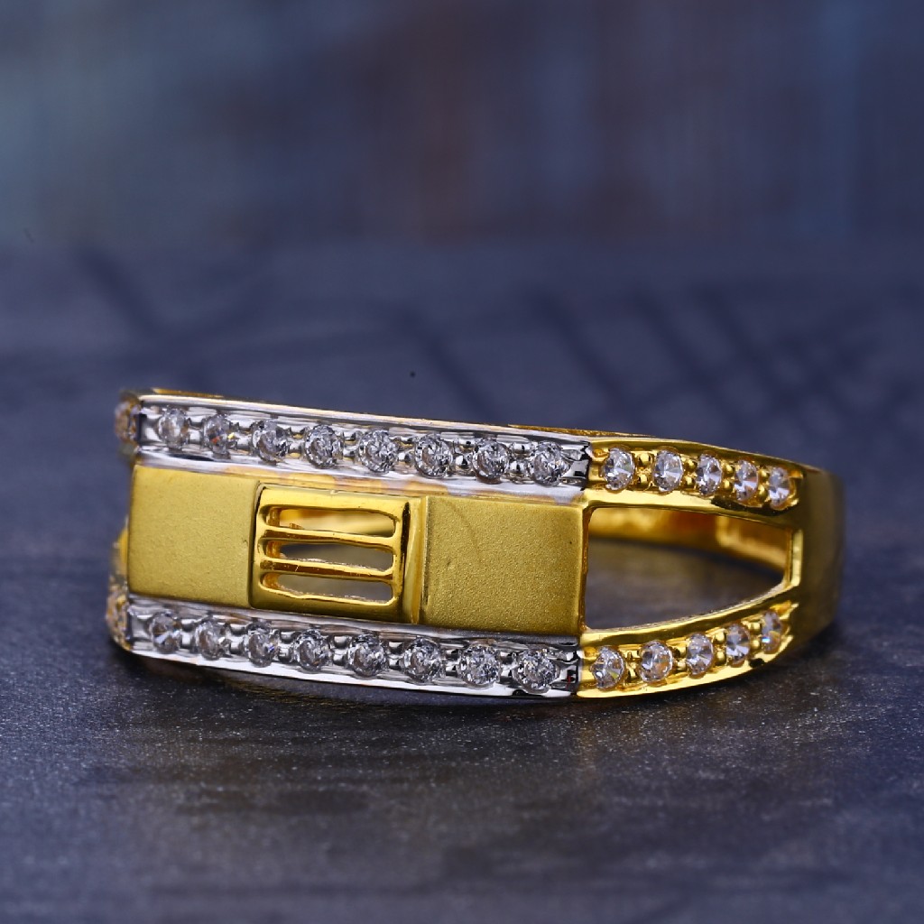 22CT Cz Gold Gentlemen's Ring MR711