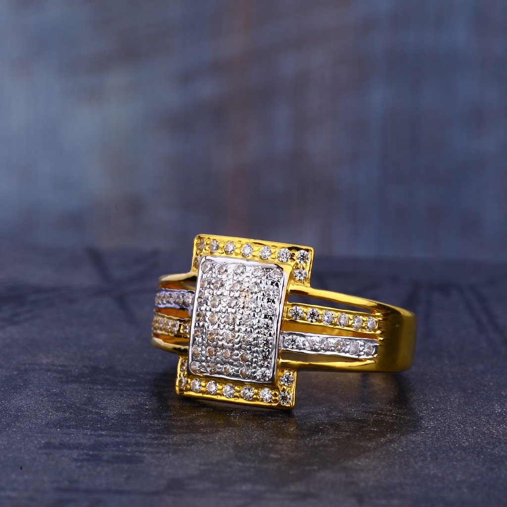 22KT Gold Cz Delicate Gent's Ring MR674