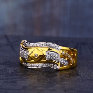 22KT Gold Cz Classic Gent's Ring MR677