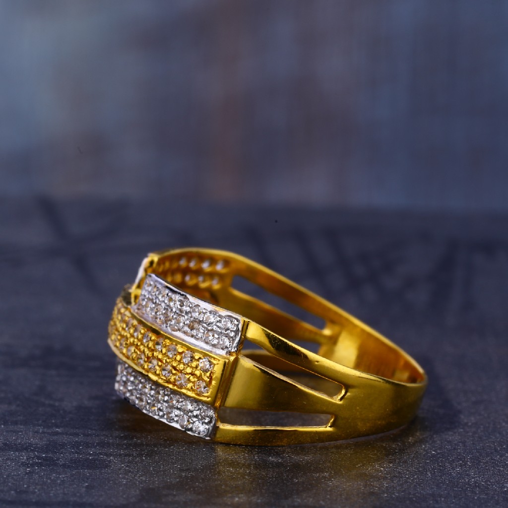 22KT Gold Cz Gent's Ring MR676 - Image 2