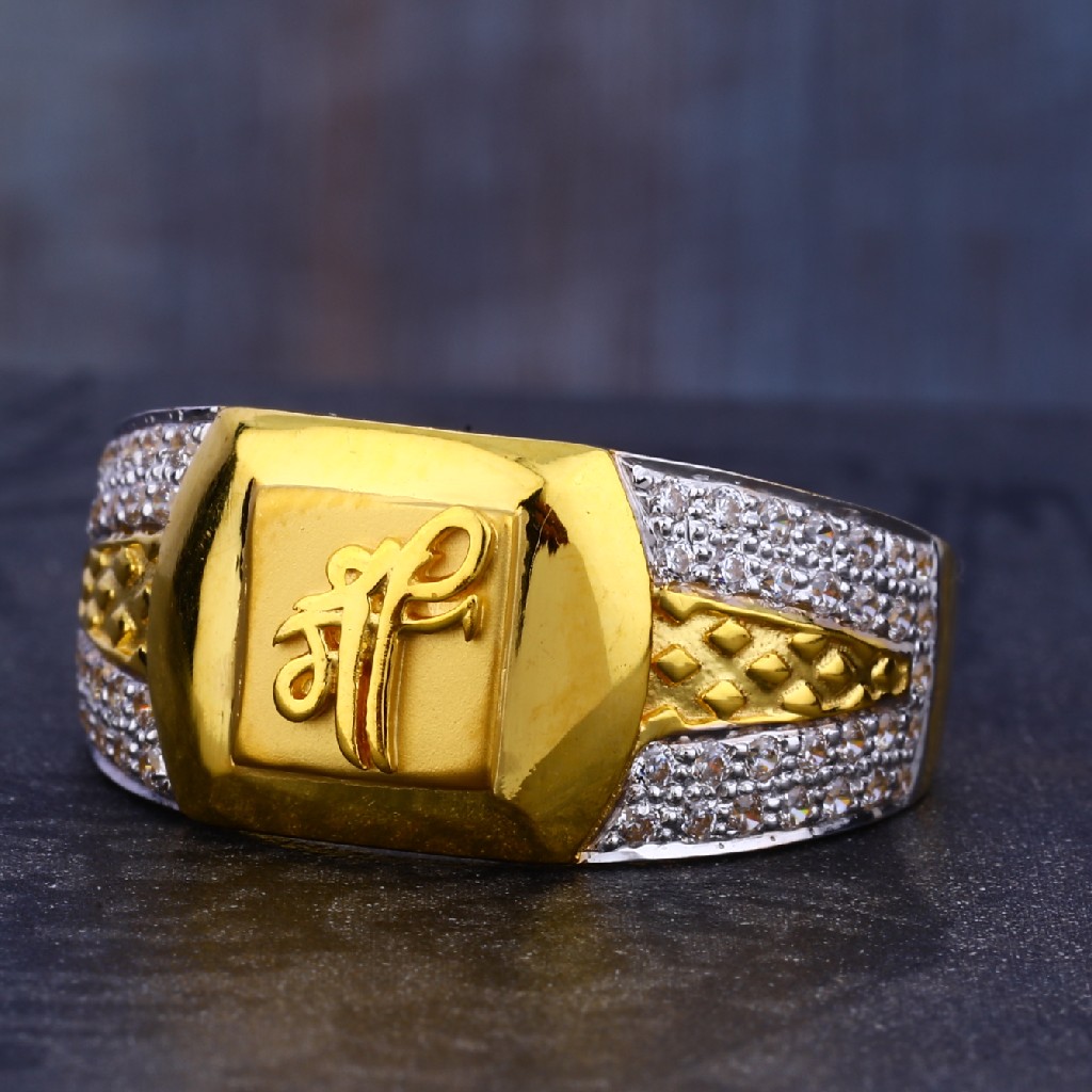 22KT Cz Gorgeous Hallmark Gold Men's Ring MR678