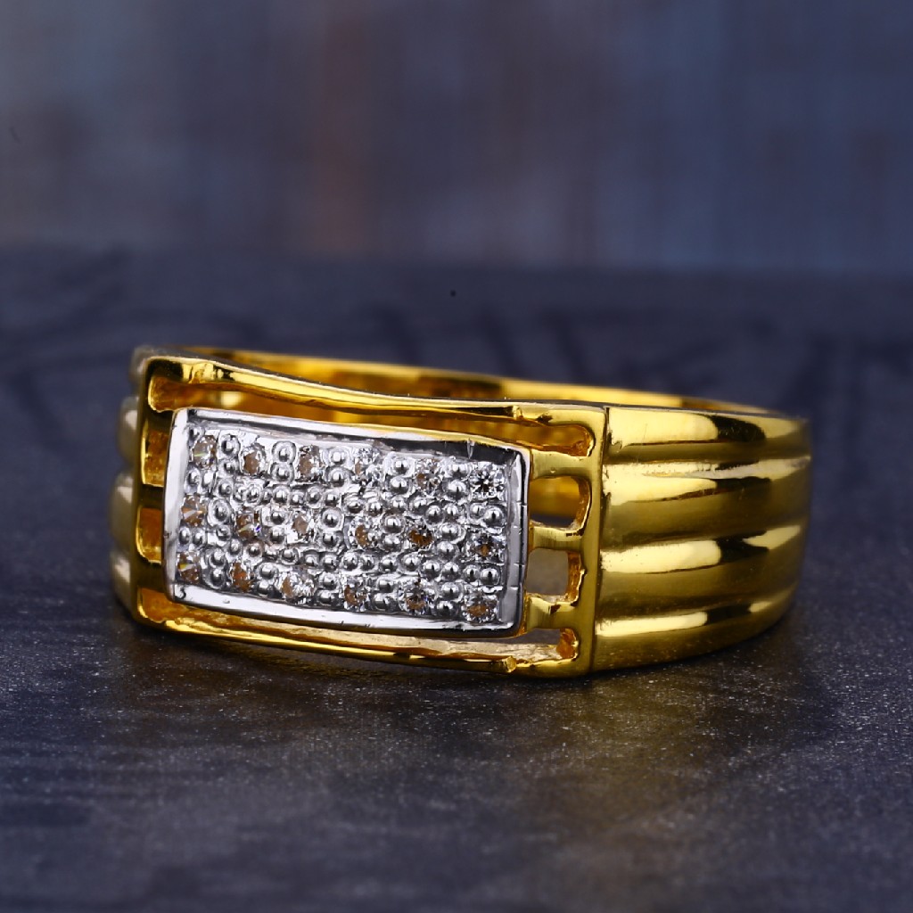 22Kt CZ Delicate Hallmark Gold men's Ring MR684
