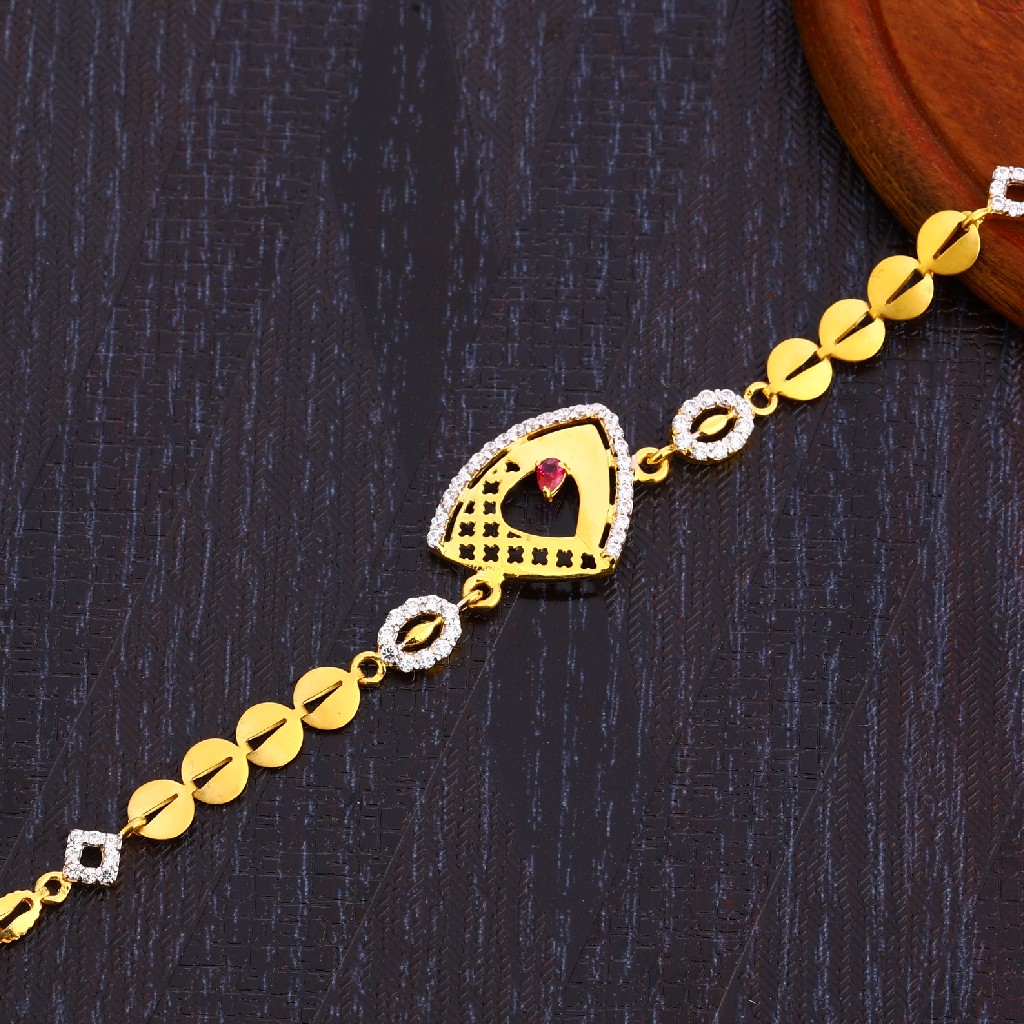 22CT Gold Plain Women's Bracelet LB288 - Image 2