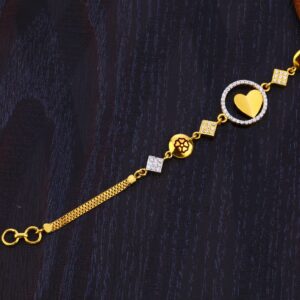 22KT Gold Hallmark Heart Design Bracelet LB322