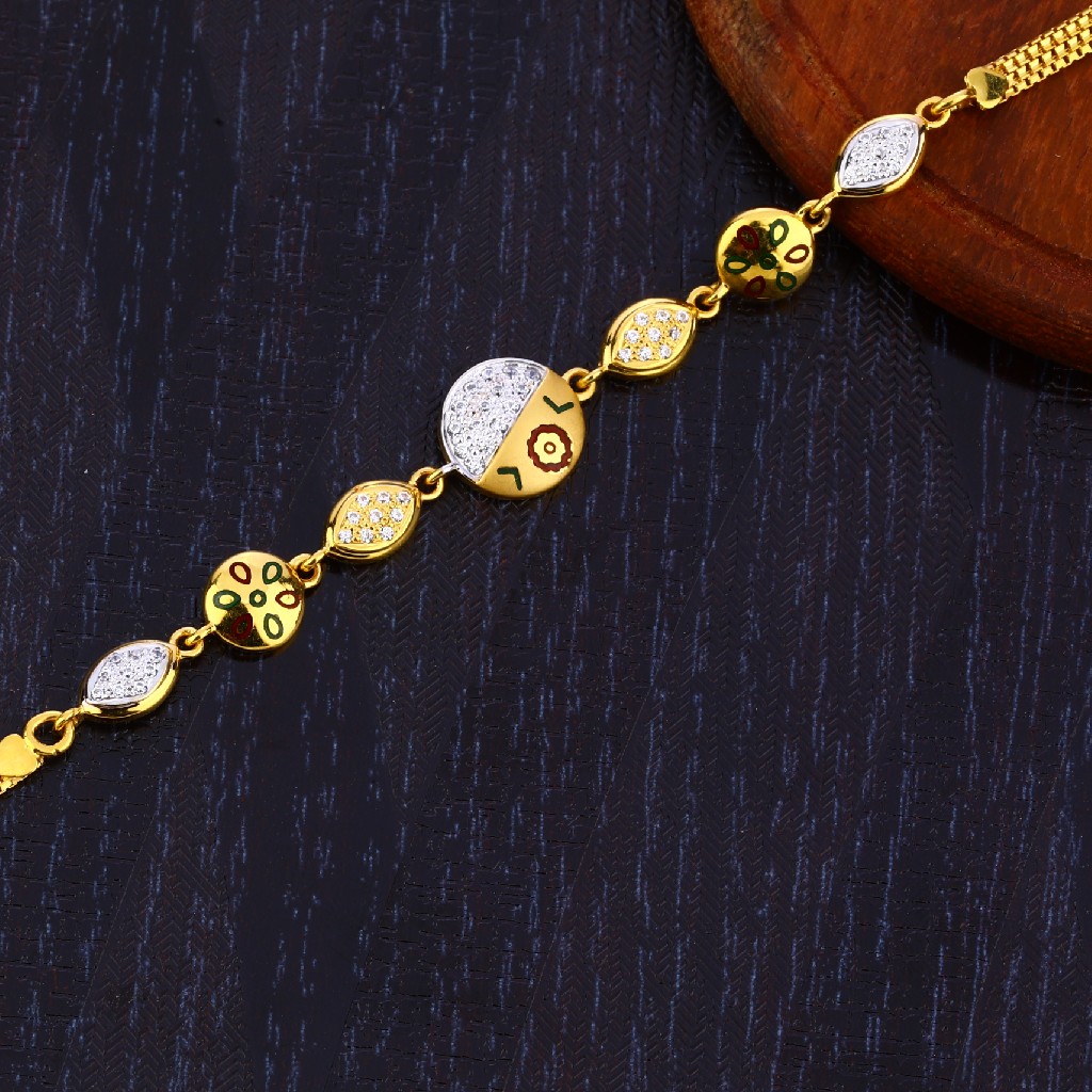 916 Gold Women's Designer Plain Bracelet LB332 - Image 2