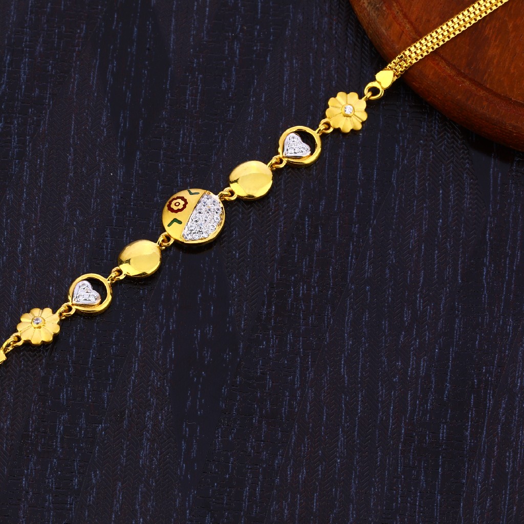 916 Gold Ladies Hallmark Delicate Bracelet LB339 - Image 2