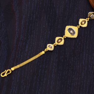 916 Gold Ladies Plain Delicate Bracelet LB345