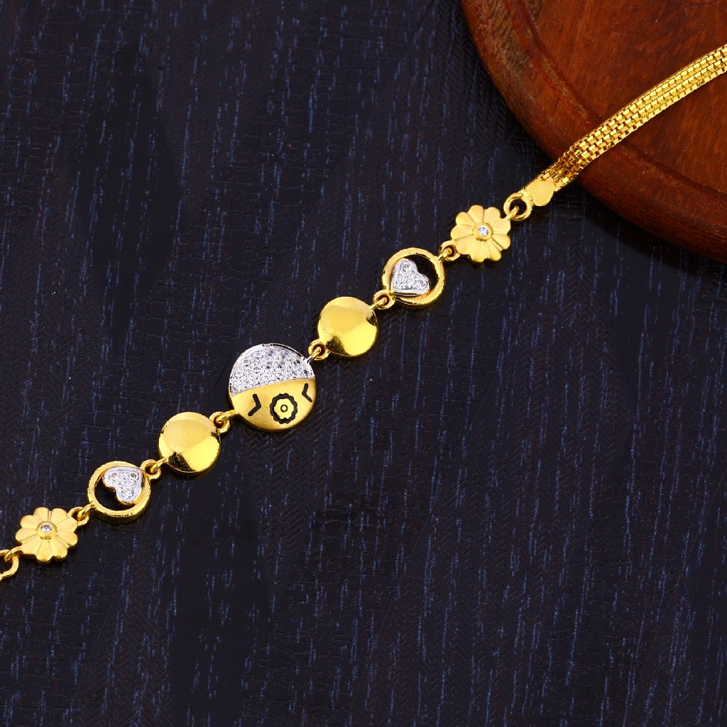 916 Gold Ladies Bracelet LB350 - Image 2
