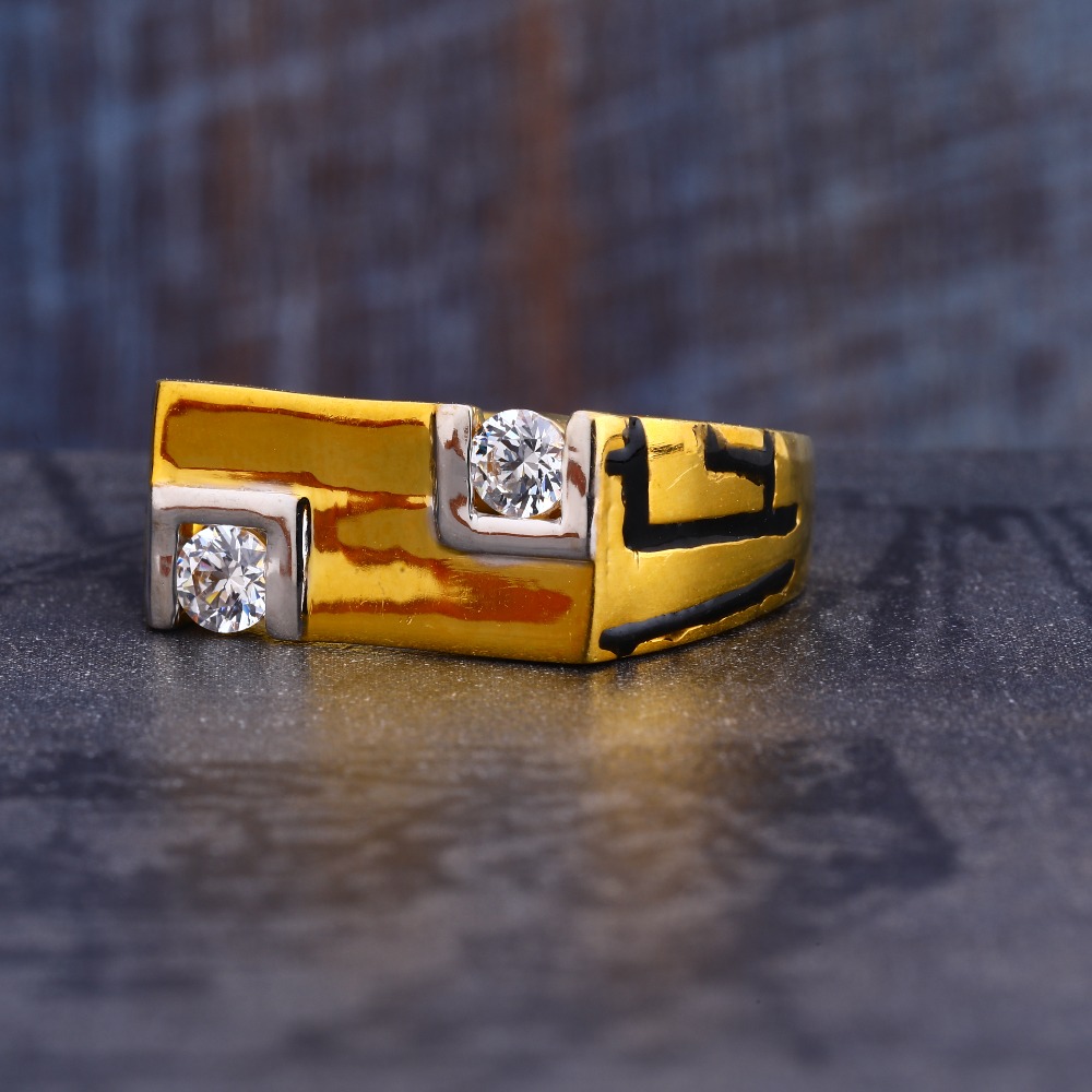 22CT Gold Stylish CZ  Men's Ring MR648