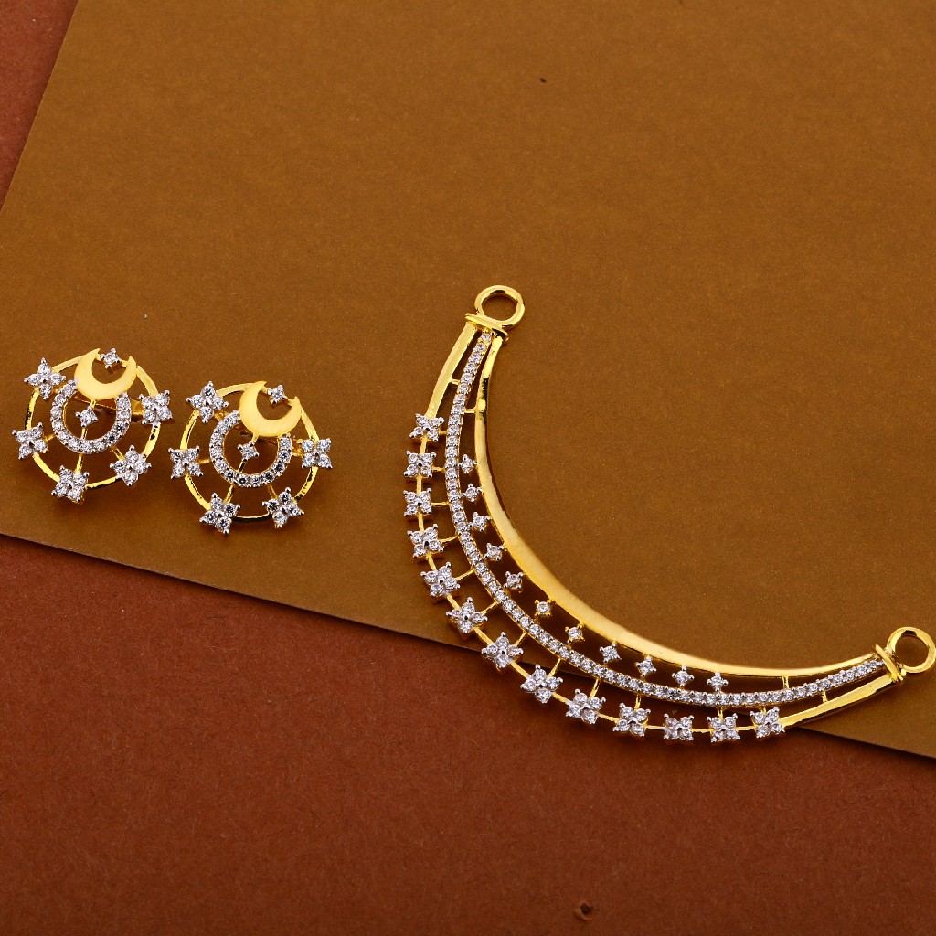 22kt Cz Women's Fancy Pendant Set MP273