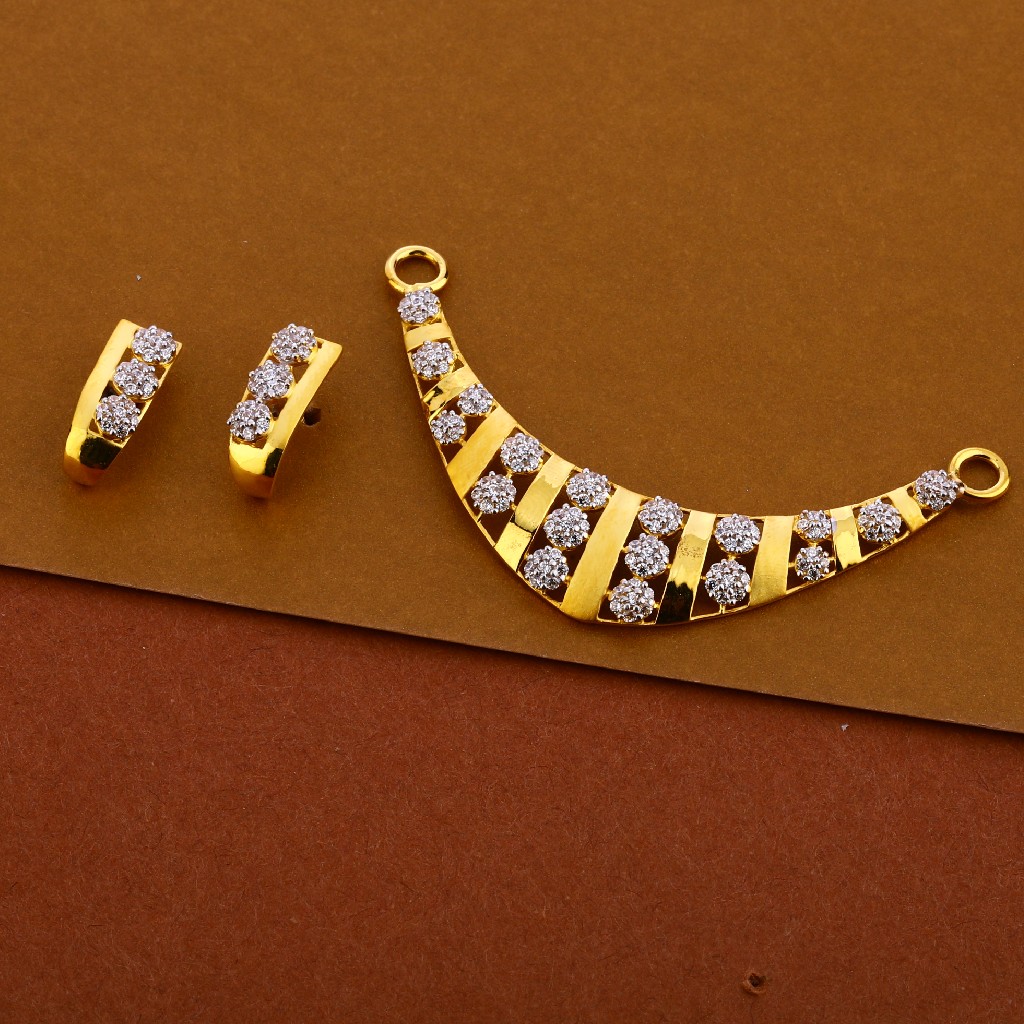 22kt Cz Women's Exclusive Pendant Set MP272