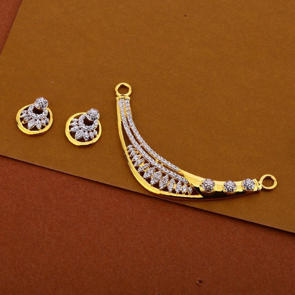 22kt Cz Women's Delicate Pendant Set MP274