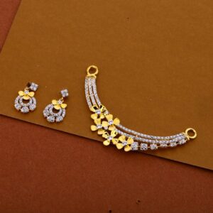 22kt Cz Women's Classic Pendant Set MP275