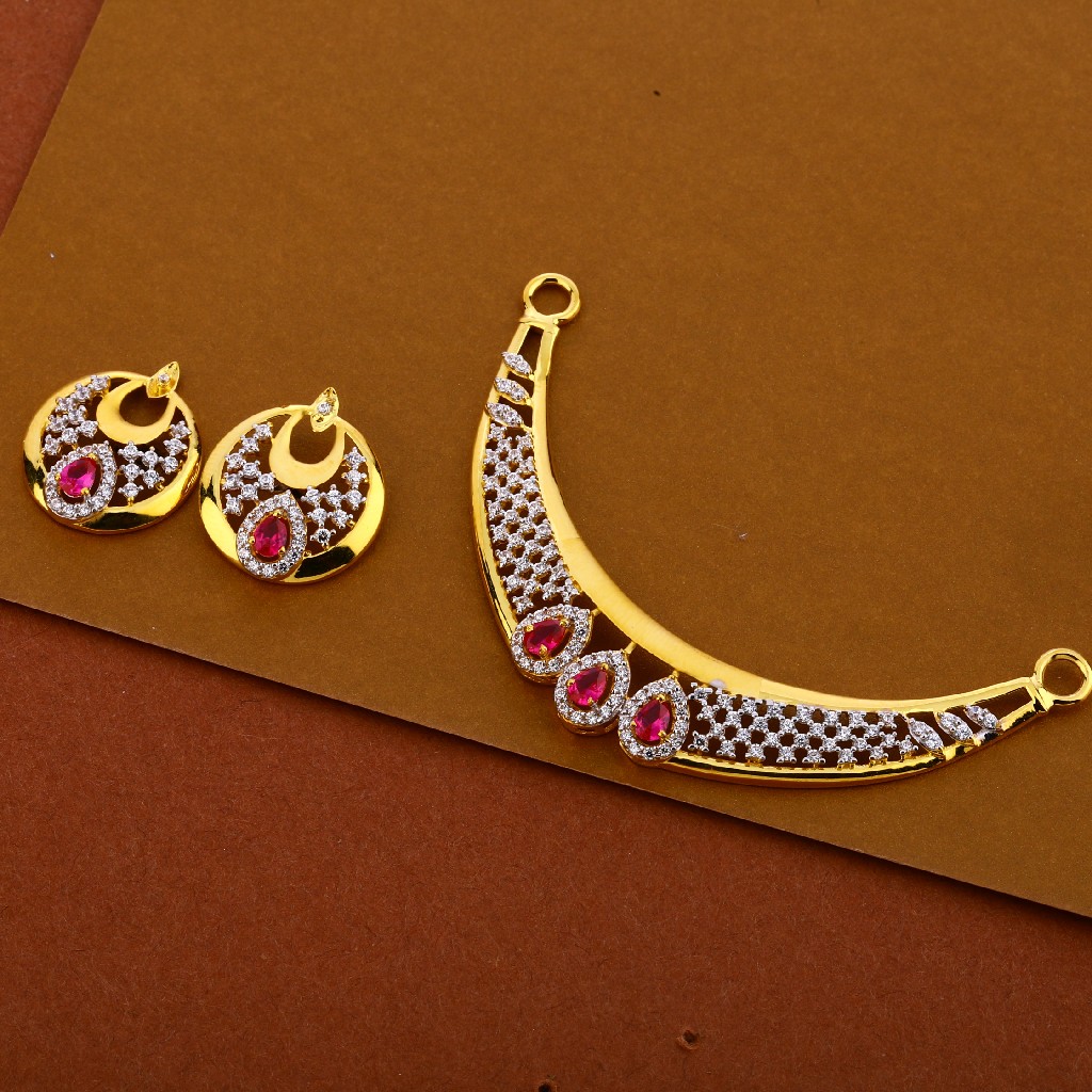 22kt Cz Stylish Hallmark Pendant Set MP278